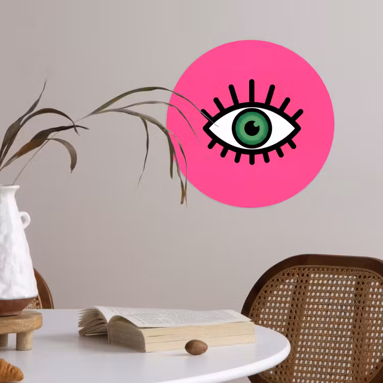 Behangcirkel - Minimalistisch - Oog - Roze — 4