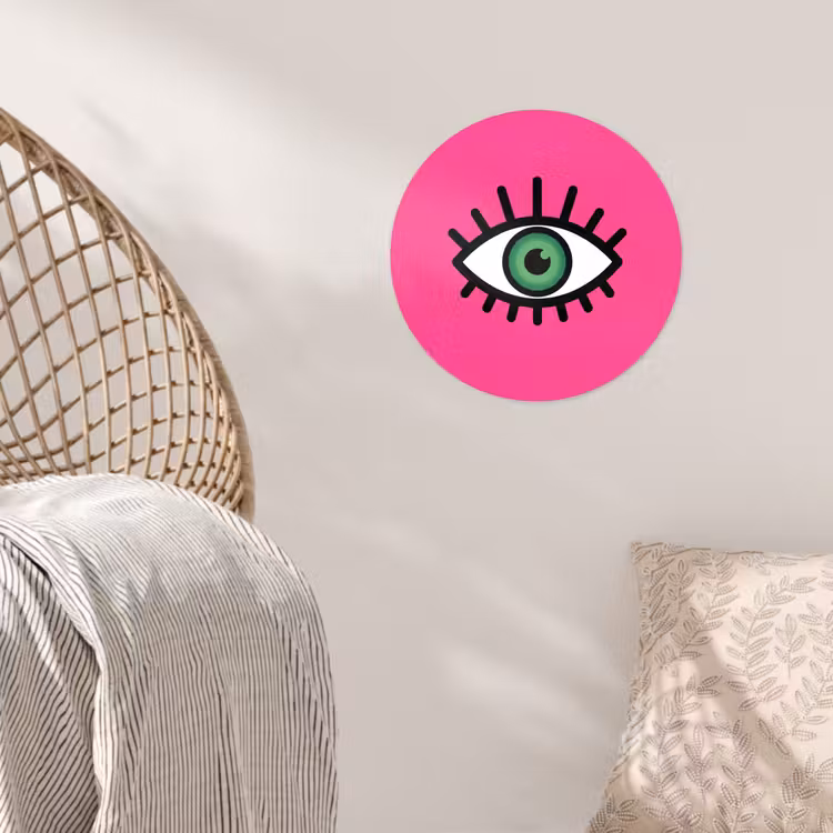 Behangcirkel - Minimalistisch - Oog - Roze — 5