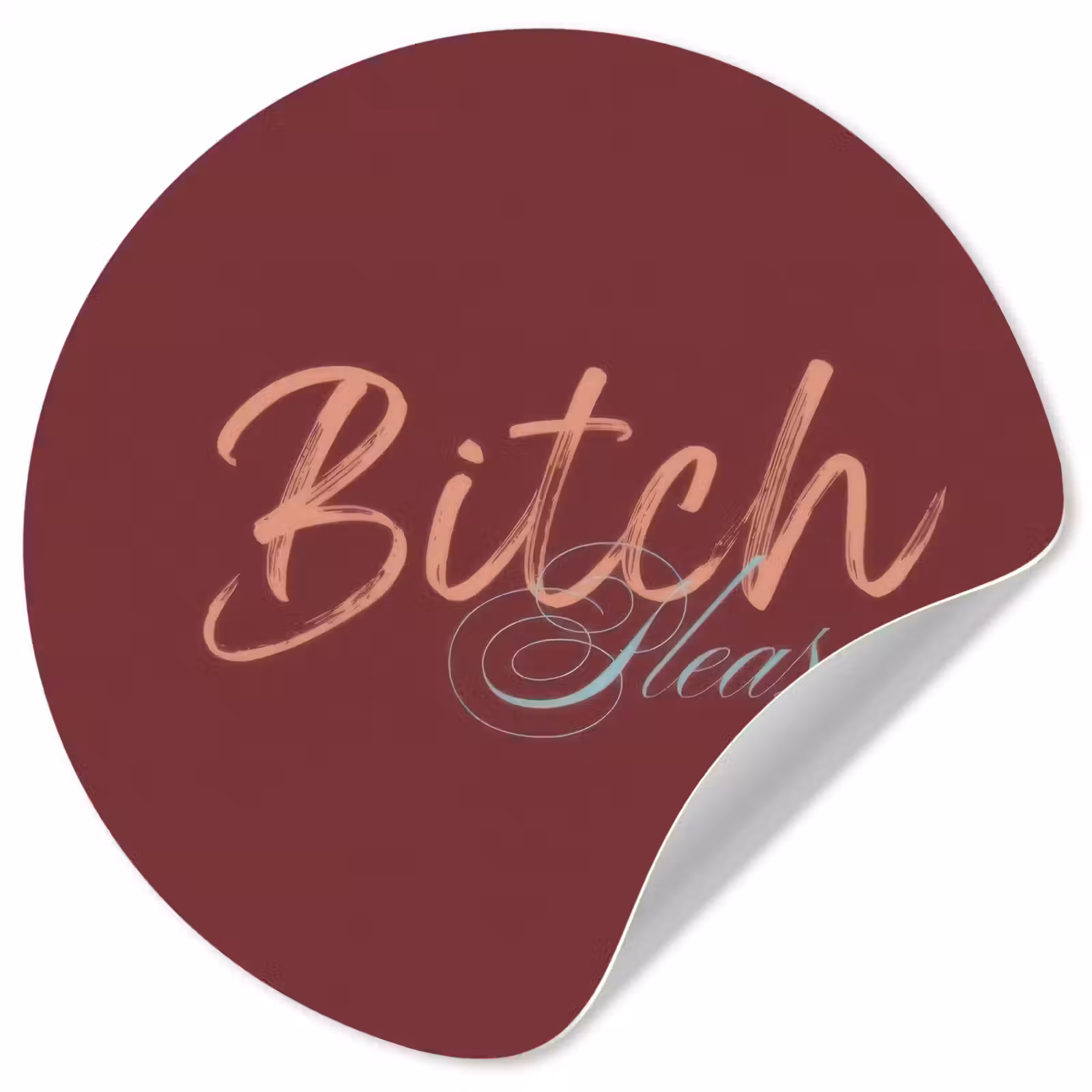 Behangcirkel - Bitch please - Rood - Blauw — 1