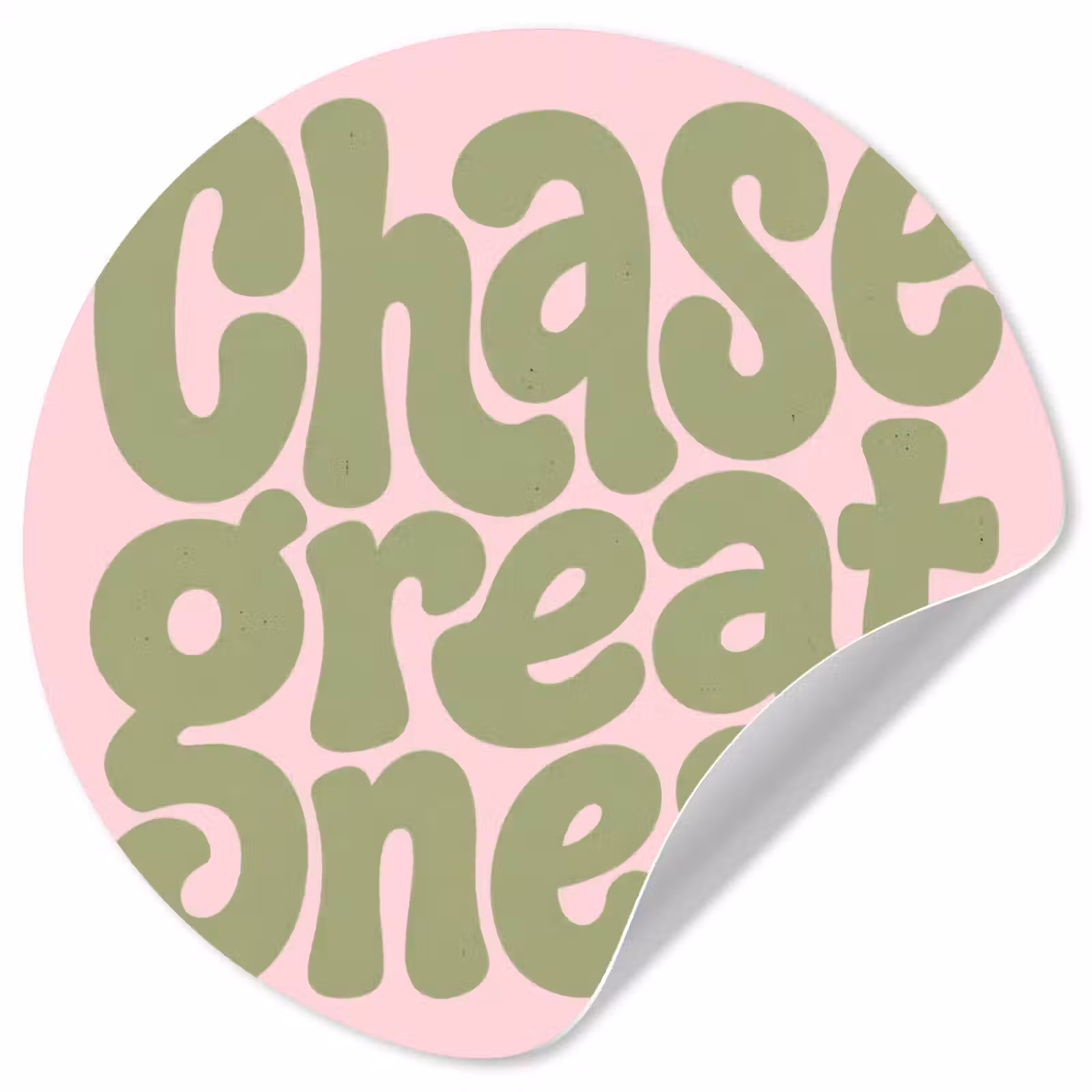 Behangcirkel - Chase greatness - Groen - Roze - Retro — 1