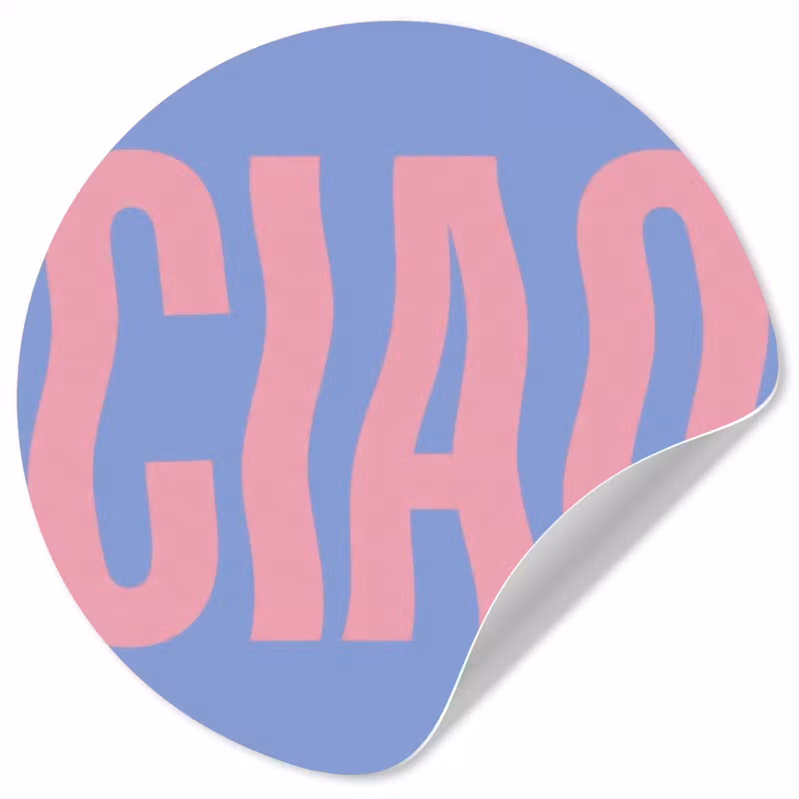 Behangcirkel - Ciao - Roze - Blauw - Golvend — 1