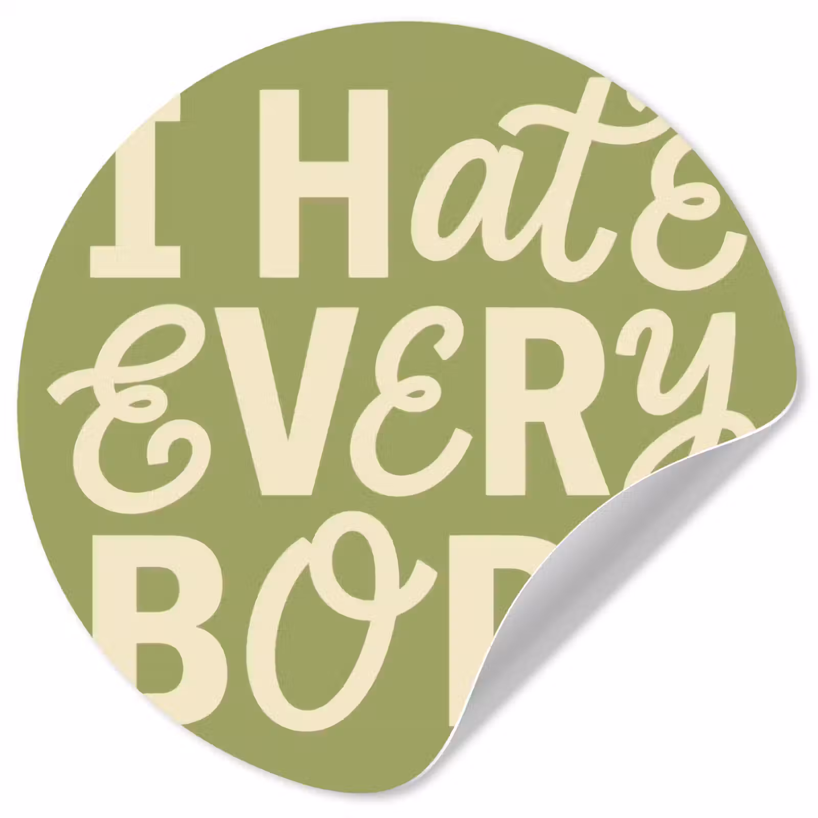 Behangcirkel - I hate everybody - Groen - Retro — 1