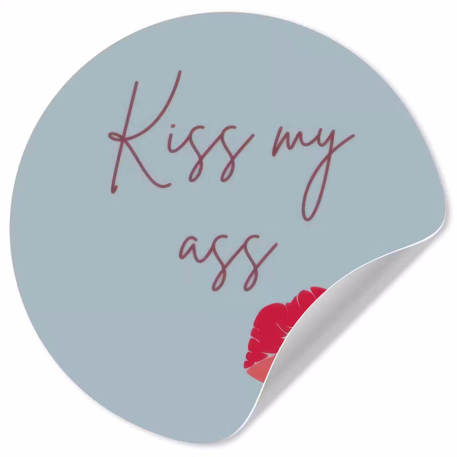 Behangcirkel - Kiss my ass - Lip - Blauw — 1