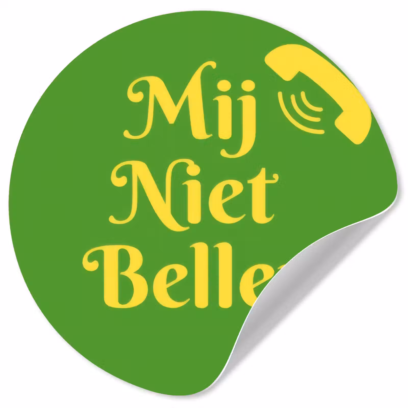 Behangcirkel - Mij niet bellen - Telefoon - Groen — 1