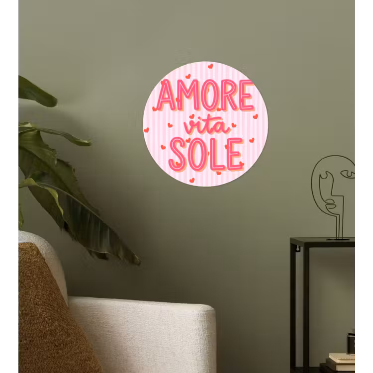 Behangcirkel - Amore vita sole - Roze - Hartjes — 3