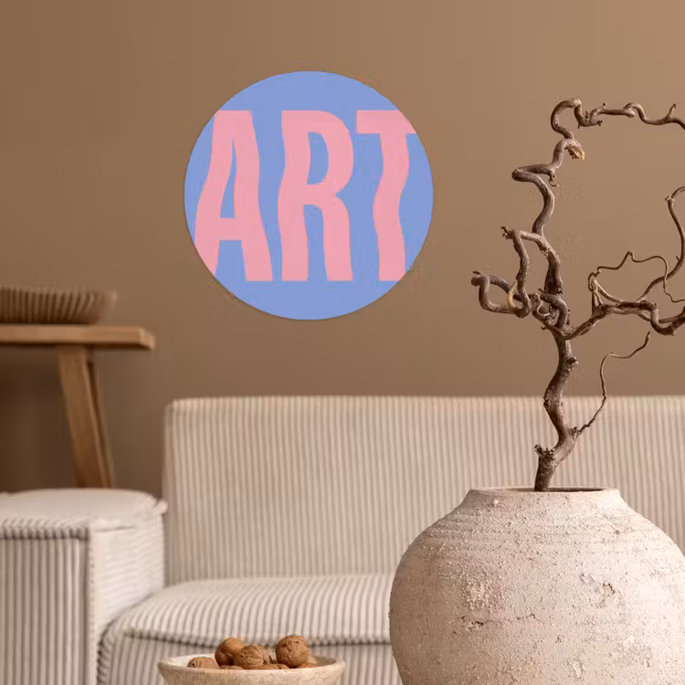 Behangcirkel - Art - Roze - Blauw — 2