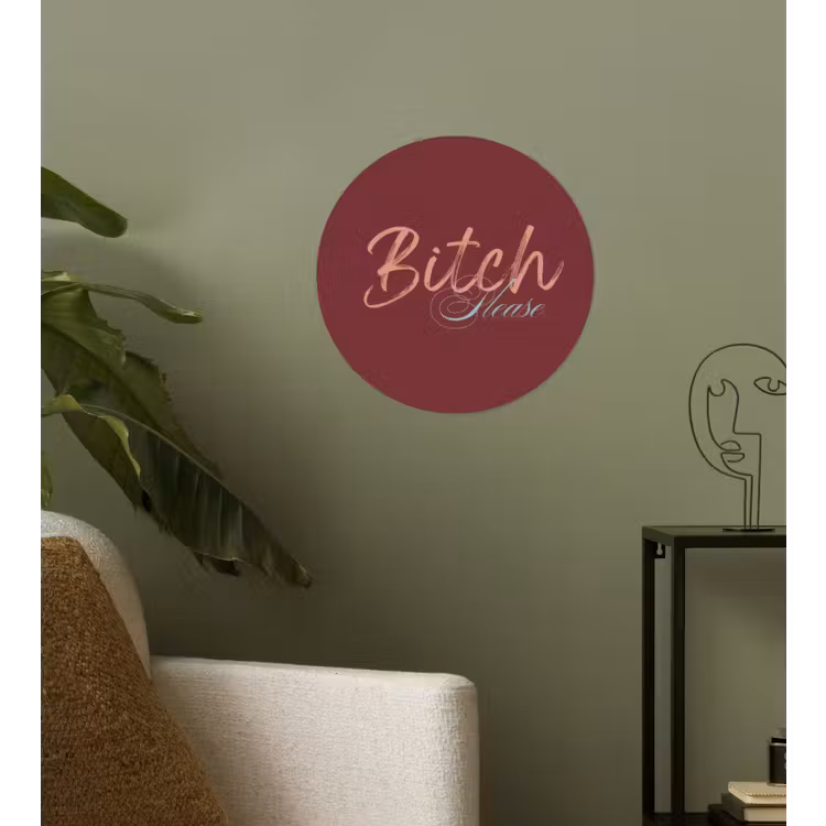 Behangcirkel - Bitch please - Rood - Blauw — 3