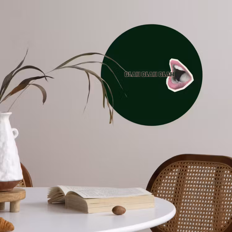 Behangcirkel - BLAH BLAH BLAH - Mond - Groen — 4