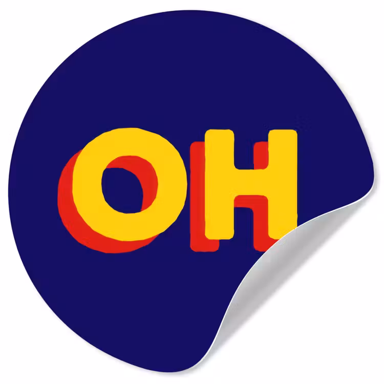Behangcirkel - Blauw - Geel - OH - Schaduw — 1