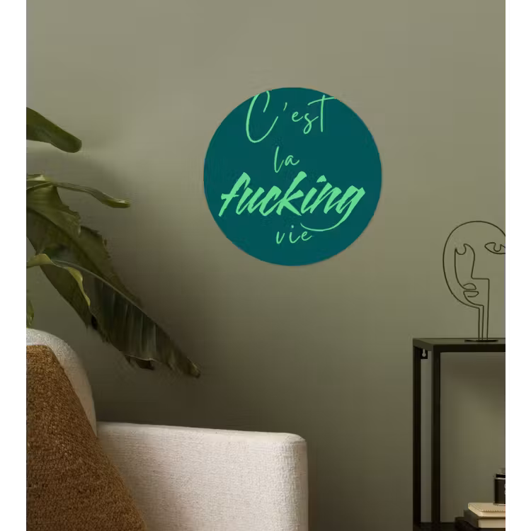 Behangcirkel - c'est la fucking vie - Groen - Handgeschreven — 3