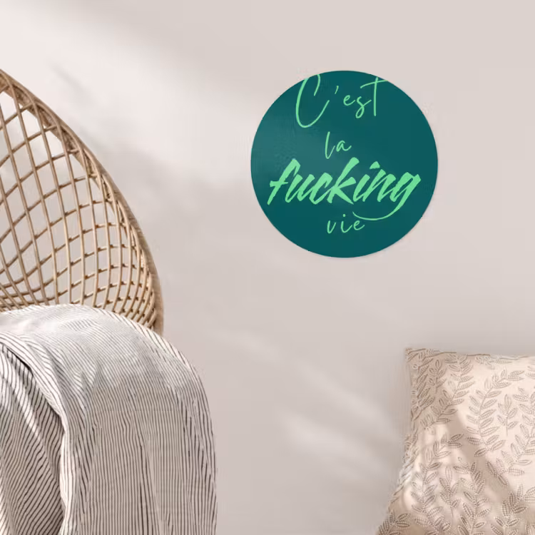 Behangcirkel - c'est la fucking vie - Groen - Handgeschreven — 5