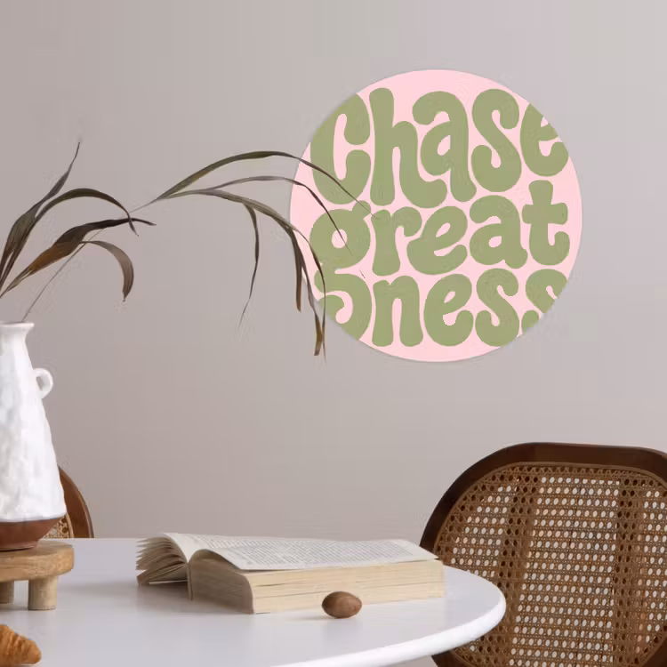 Behangcirkel - Chase greatness - Groen - Roze - Retro — 4
