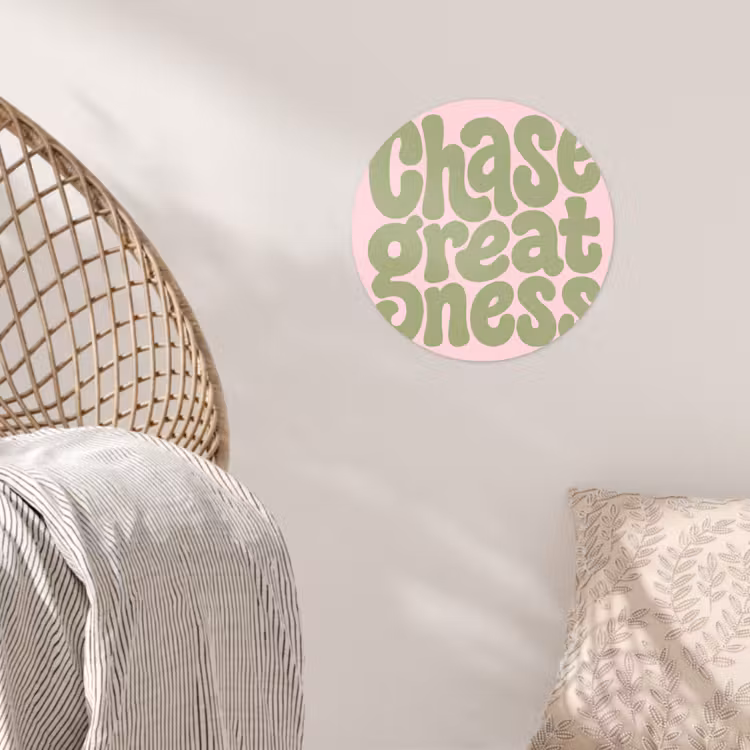 Behangcirkel - Chase greatness - Groen - Roze - Retro — 5