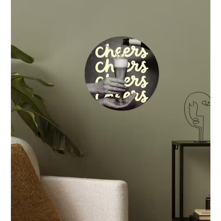 Behangcirkel - Cheers - Wijn - Zwart - Wit — 3