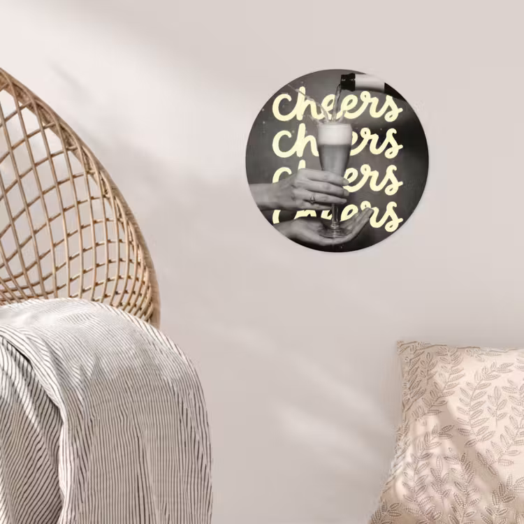 Behangcirkel - Cheers - Wijn - Zwart - Wit — 5