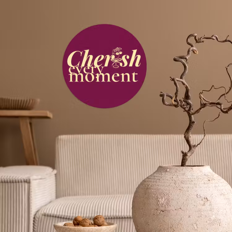 Behangcirkel - Cherish every moment - Cocktailglas - Bordeaux — 2