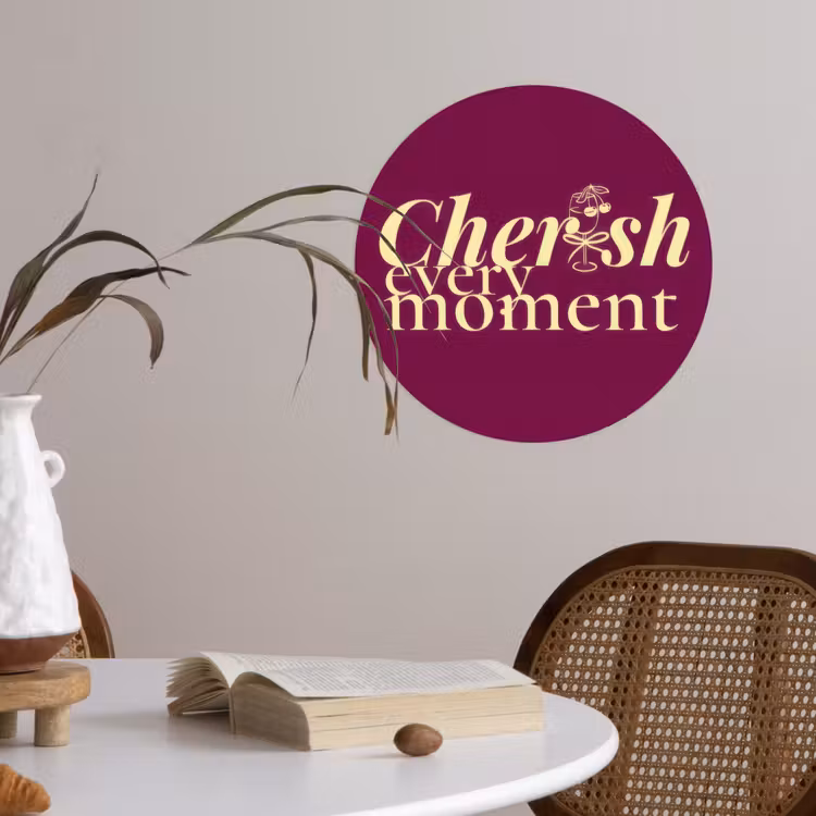Behangcirkel - Cherish every moment - Cocktailglas - Bordeaux — 4