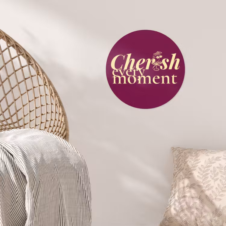 Behangcirkel - Cherish every moment - Cocktailglas - Bordeaux — 5