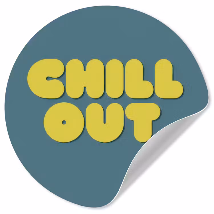 Behangcirkel - Chill out - Geel - Blauw — 1