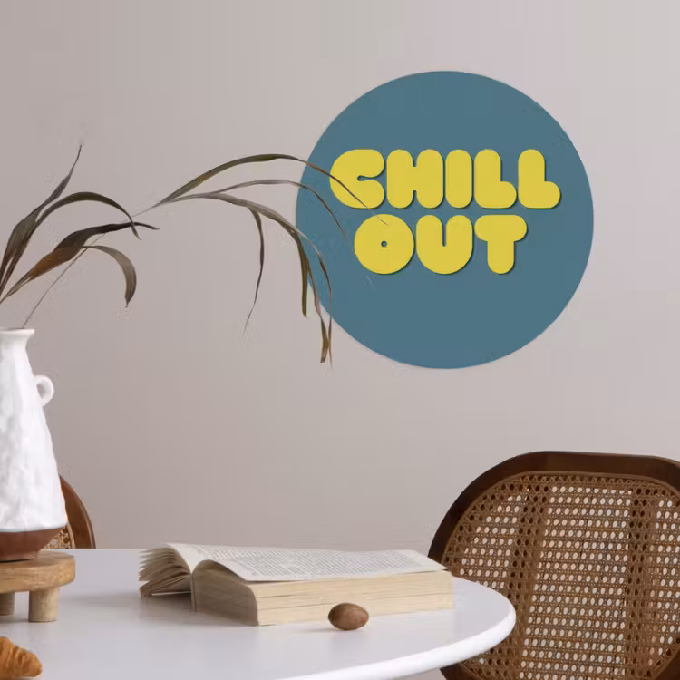 Behangcirkel - Chill out - Geel - Blauw — 4