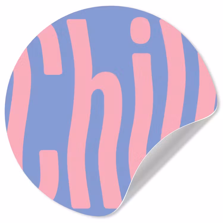 Behangcirkel - Chill - Roze - Blauw - Golvend — 1