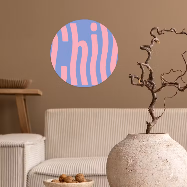 Behangcirkel - Chill - Roze - Blauw - Golvend — 2