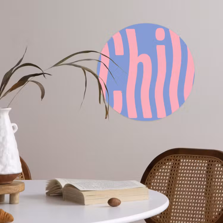 Behangcirkel - Chill - Roze - Blauw - Golvend — 4