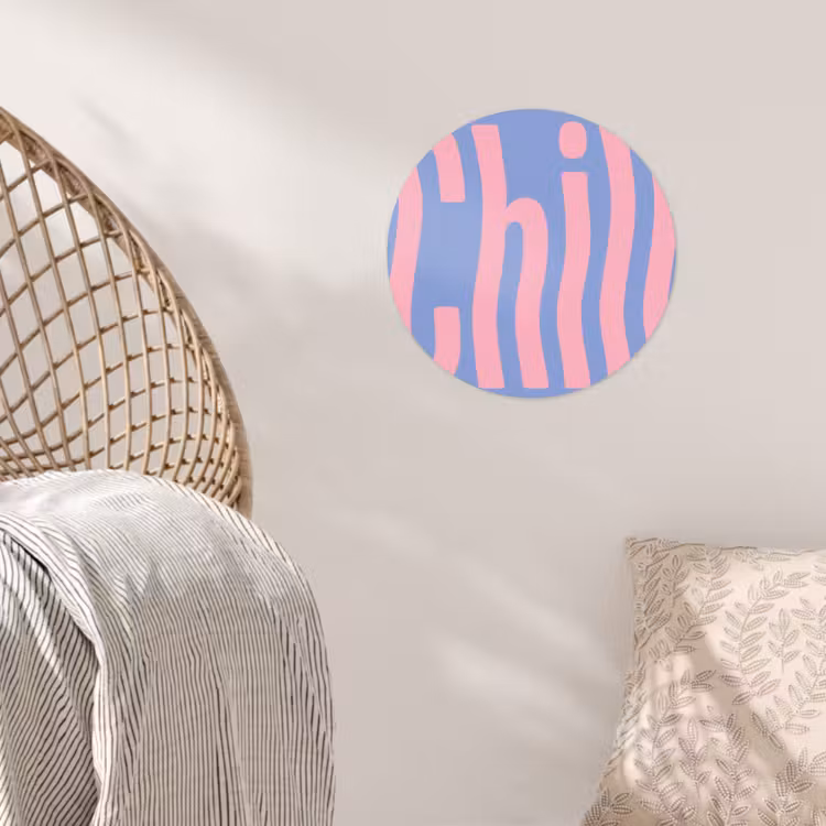 Behangcirkel - Chill - Roze - Blauw - Golvend — 5