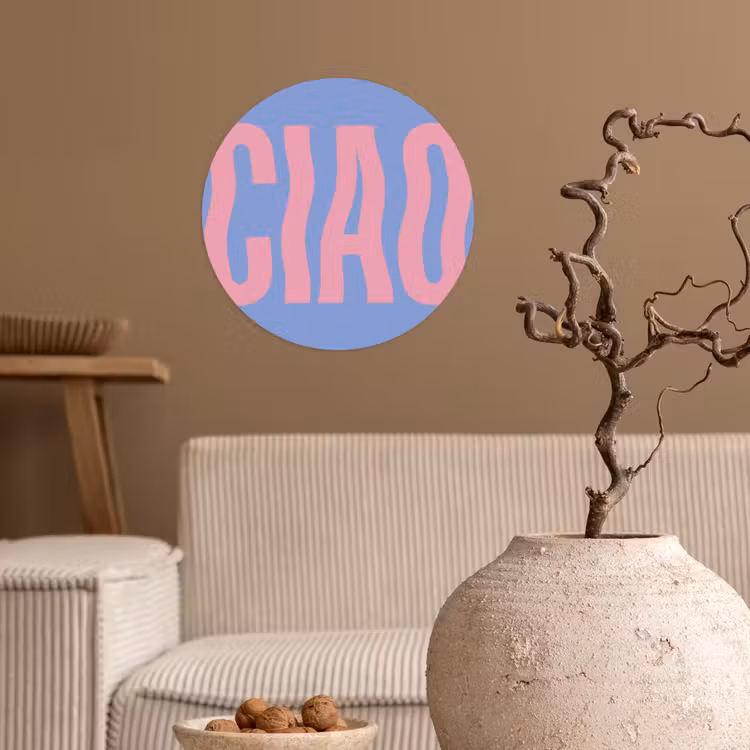 Behangcirkel - Ciao - Roze - Blauw - Golvend — 2
