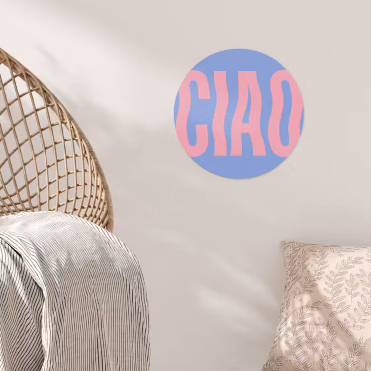 Behangcirkel - Ciao - Roze - Blauw - Golvend — 5