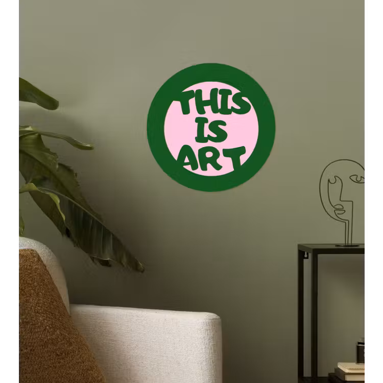Behangcirkel - Cirkel - Roze - Tekst - Art — 3
