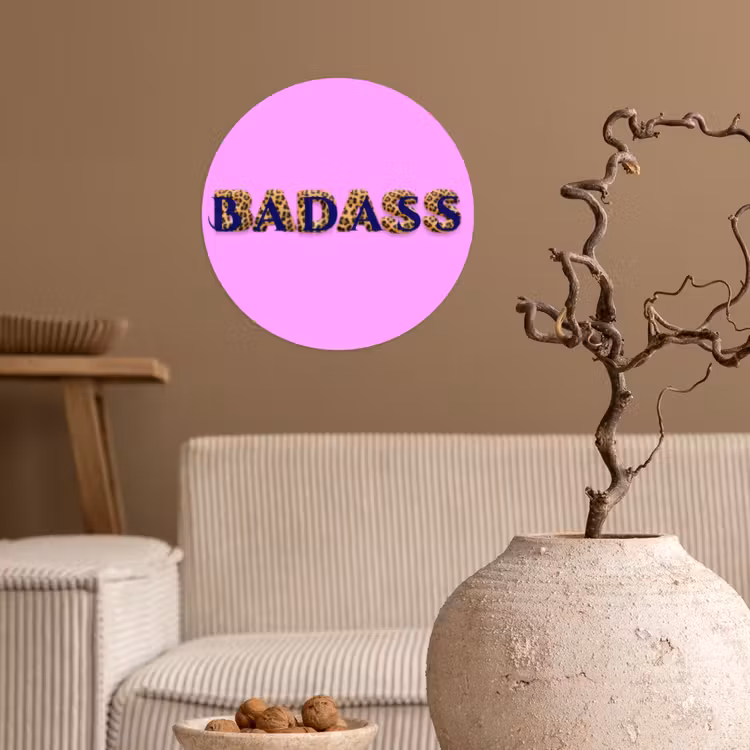 Behangcirkel - Felroze - Badass - Panterprint - Schaduw — 2