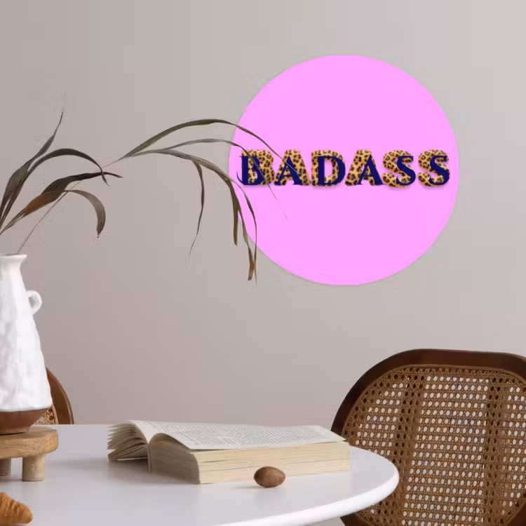 Behangcirkel - Felroze - Badass - Panterprint - Schaduw — 4