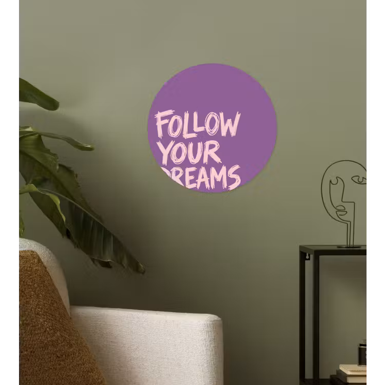 Behangcirkel - Follow your dreams - Paars - Penseeltextuur — 3