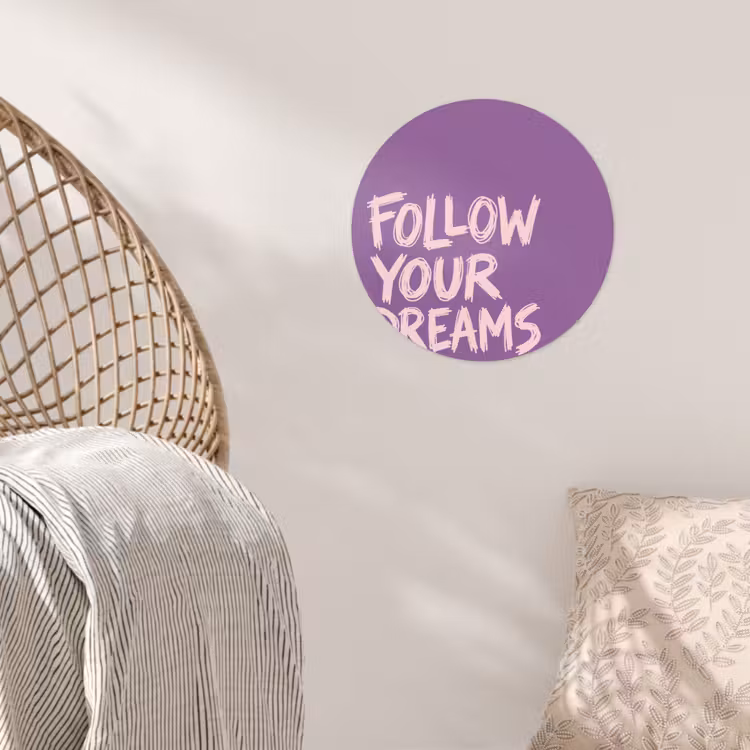 Behangcirkel - Follow your dreams - Paars - Penseeltextuur — 5