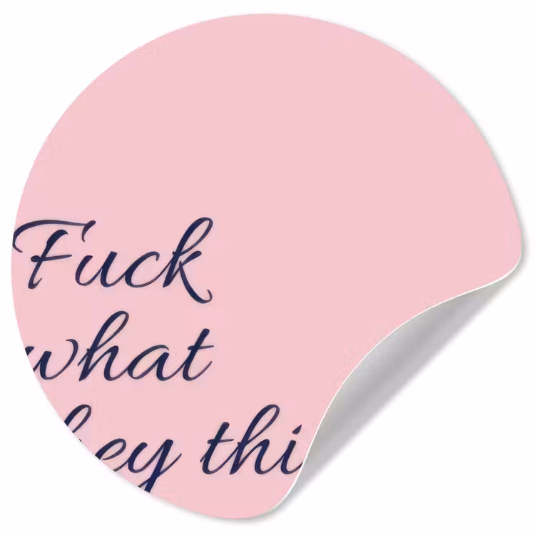 Behangcirkel - Fuck what they think - Roze - Minimalistisch — 1
