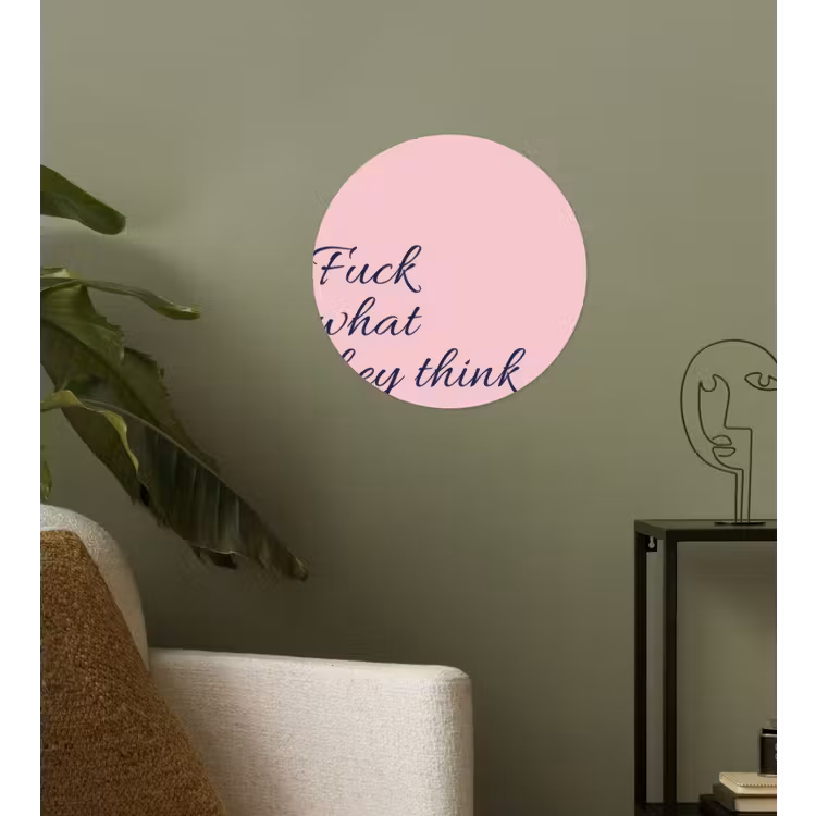 Behangcirkel - Fuck what they think - Roze - Minimalistisch — 3