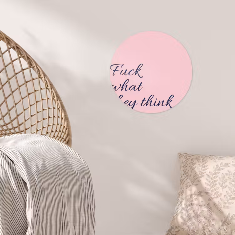 Behangcirkel - Fuck what they think - Roze - Minimalistisch — 5