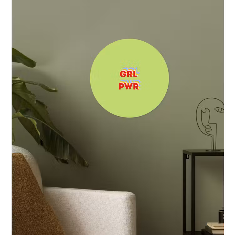 Behangcirkel - Grl pwr - Groen - Rood - 3D — 3