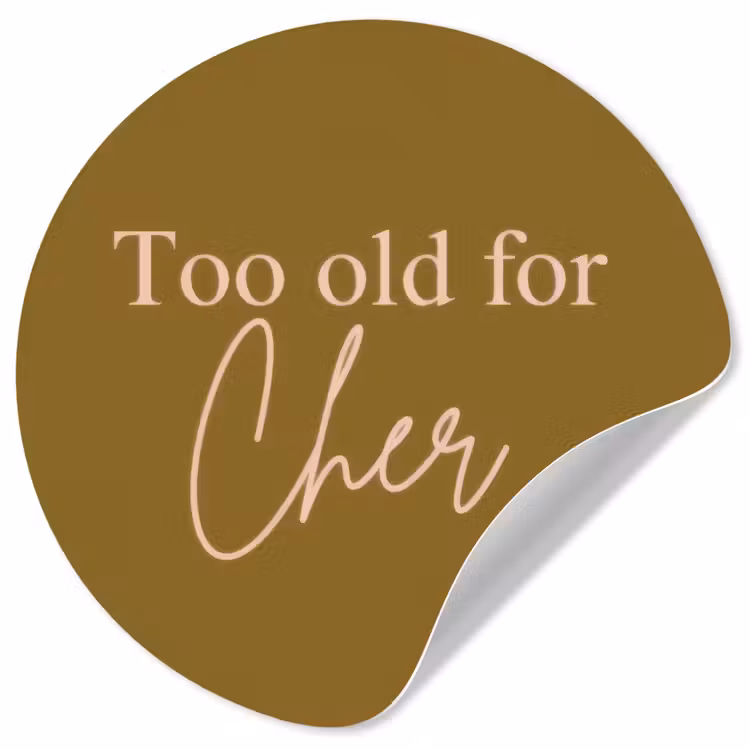 Behangcirkel - Groen - Too old for cher - Roze — 1