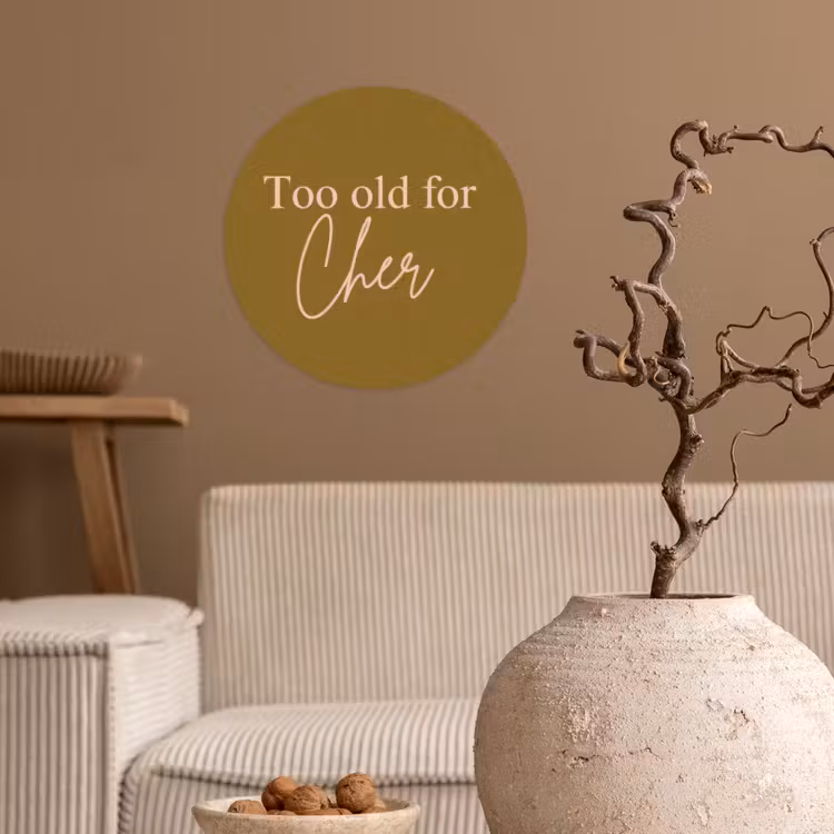 Behangcirkel - Groen - Too old for cher - Roze — 2