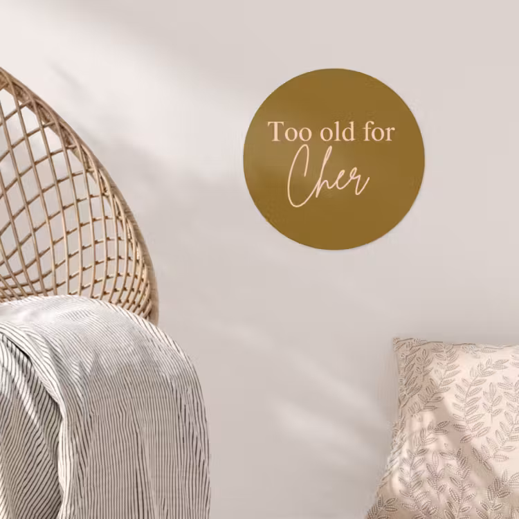 Behangcirkel - Groen - Too old for cher - Roze — 5