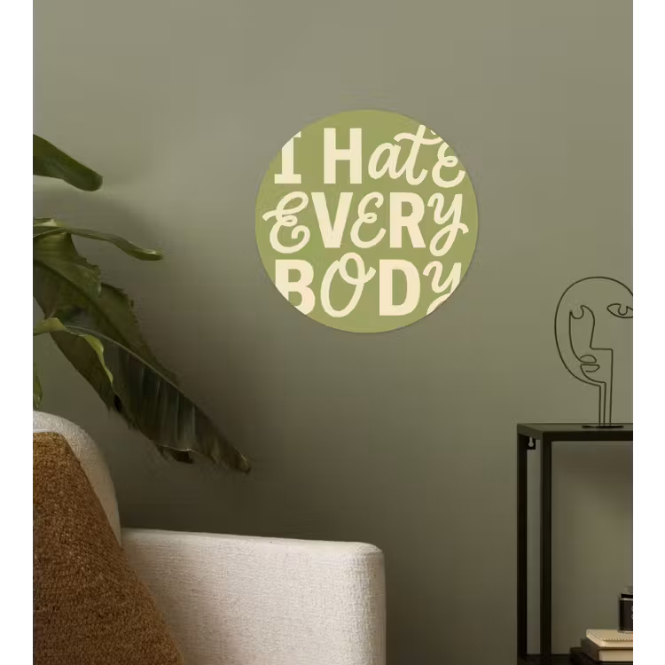 Behangcirkel - I hate everybody - Groen - Retro — 3