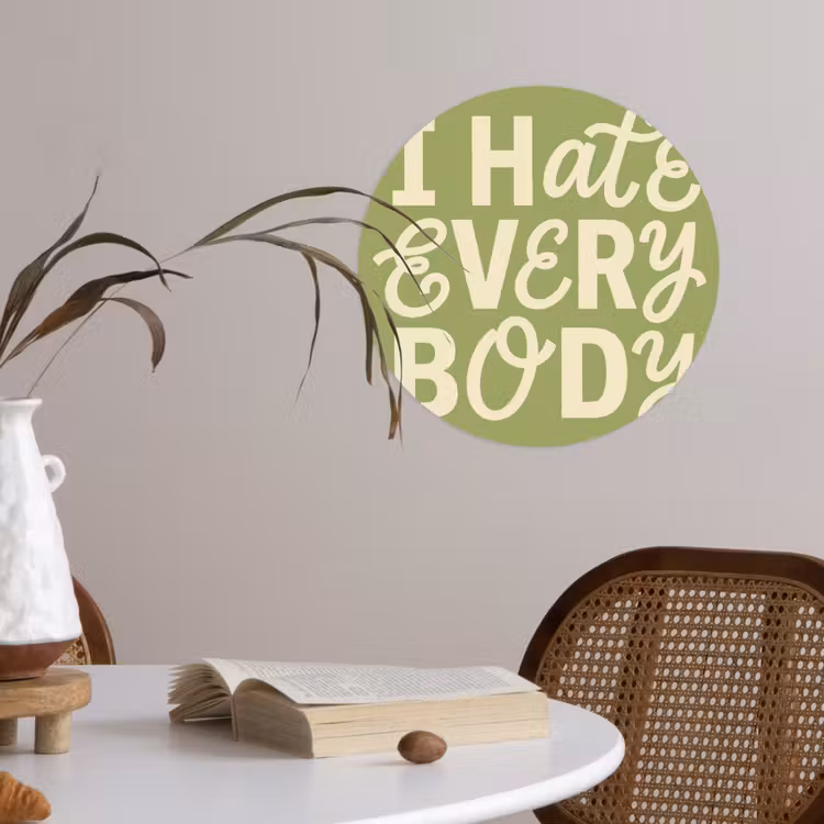 Behangcirkel - I hate everybody - Groen - Retro — 4