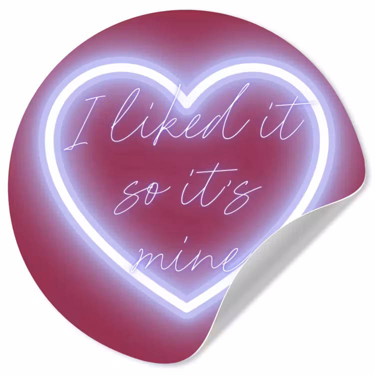 Behangcirkel - I liked it so it's mine - Neon hart - Roze — 1