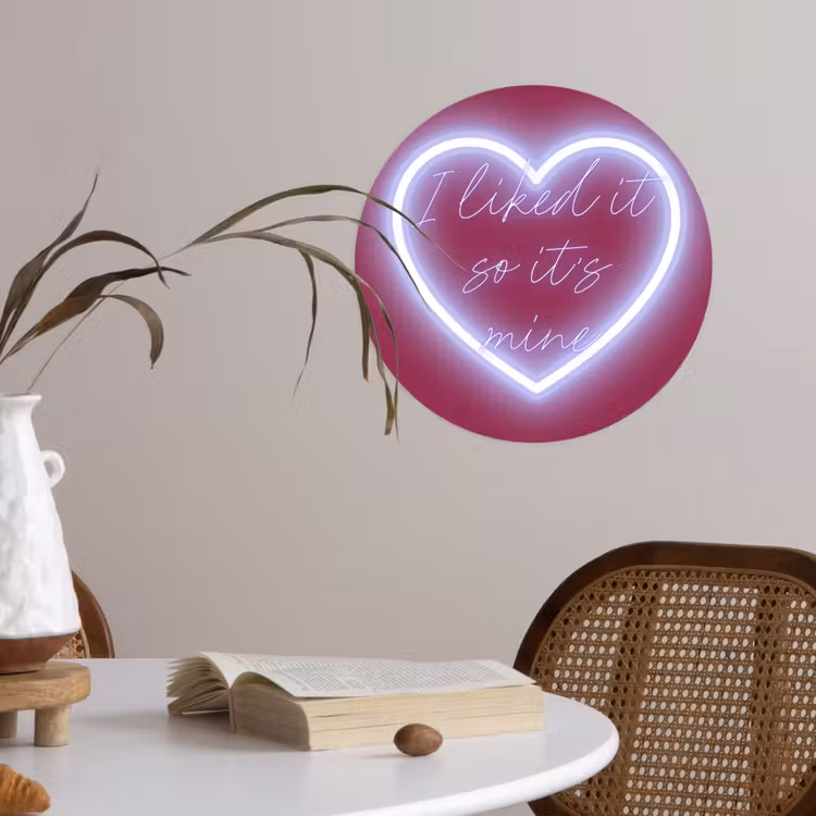 Behangcirkel - I liked it so it's mine - Neon hart - Roze — 4