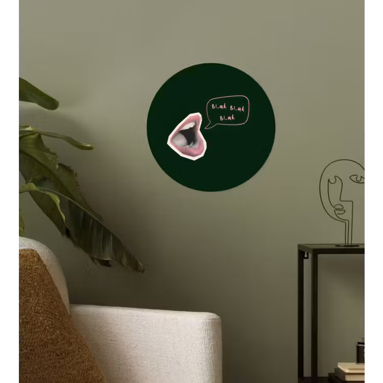 Behangcirkel - Illustratie - Mond - Donkergroen - Tekstwolkje — 3