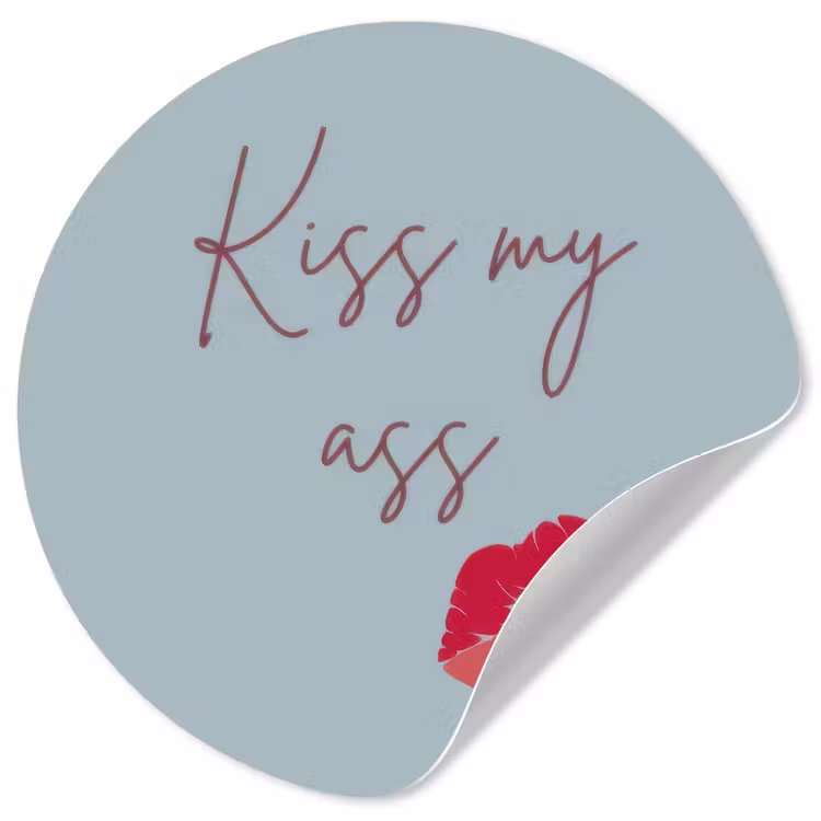 Behangcirkel - Kiss my ass - Lip - Blauw — 1