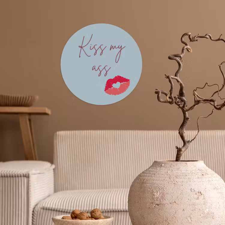 Behangcirkel - Kiss my ass - Lip - Blauw — 2