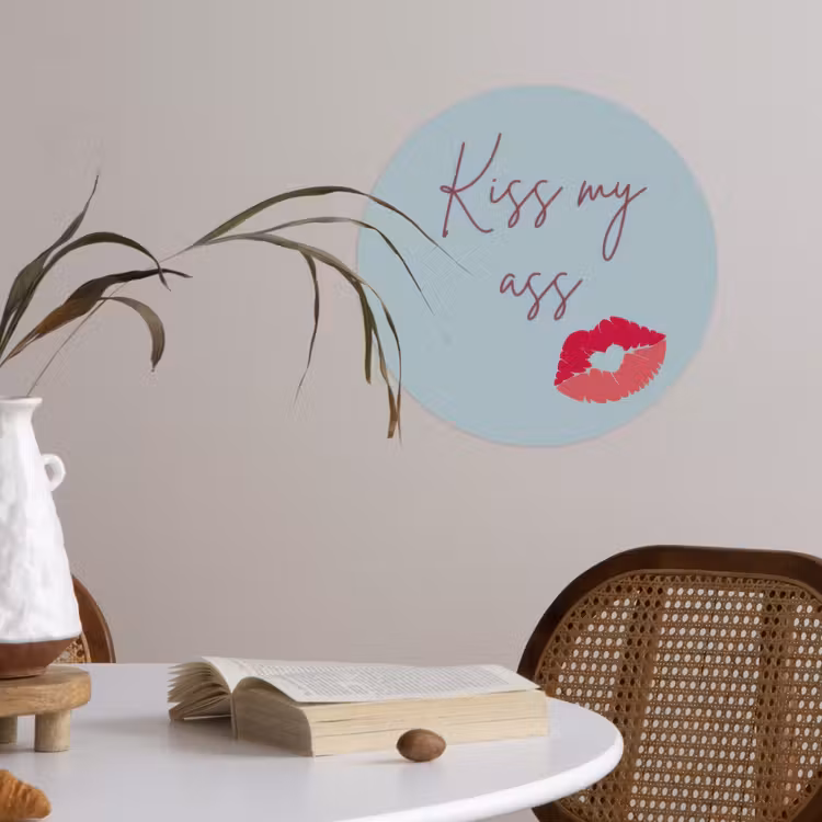 Behangcirkel - Kiss my ass - Lip - Blauw — 4